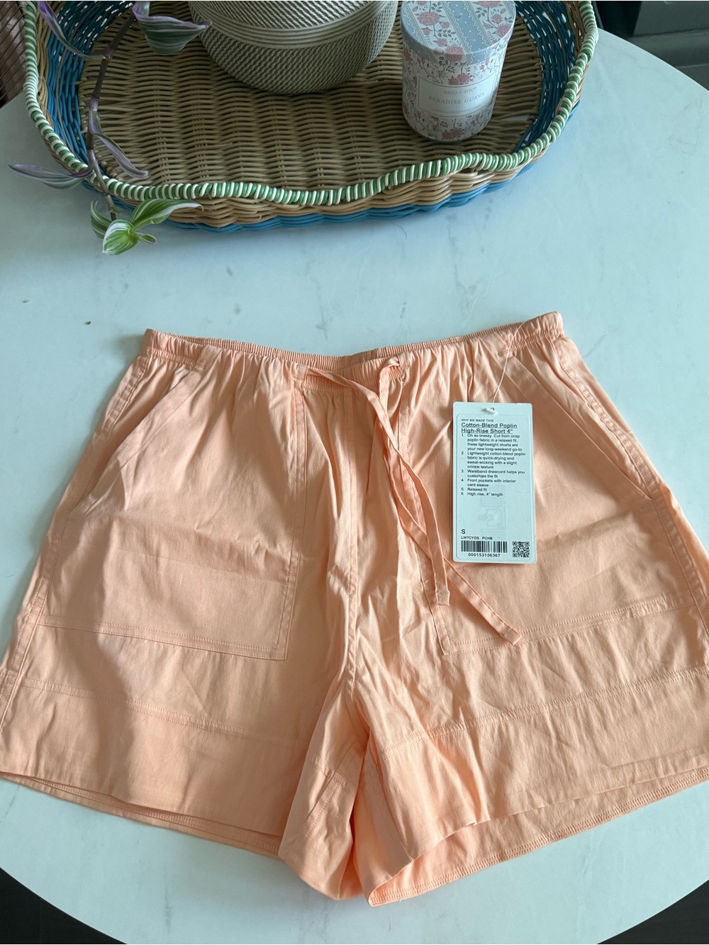 NWT Lululemon High Rise Cotton Blend Poplin Shorts - Picture 2 of 5